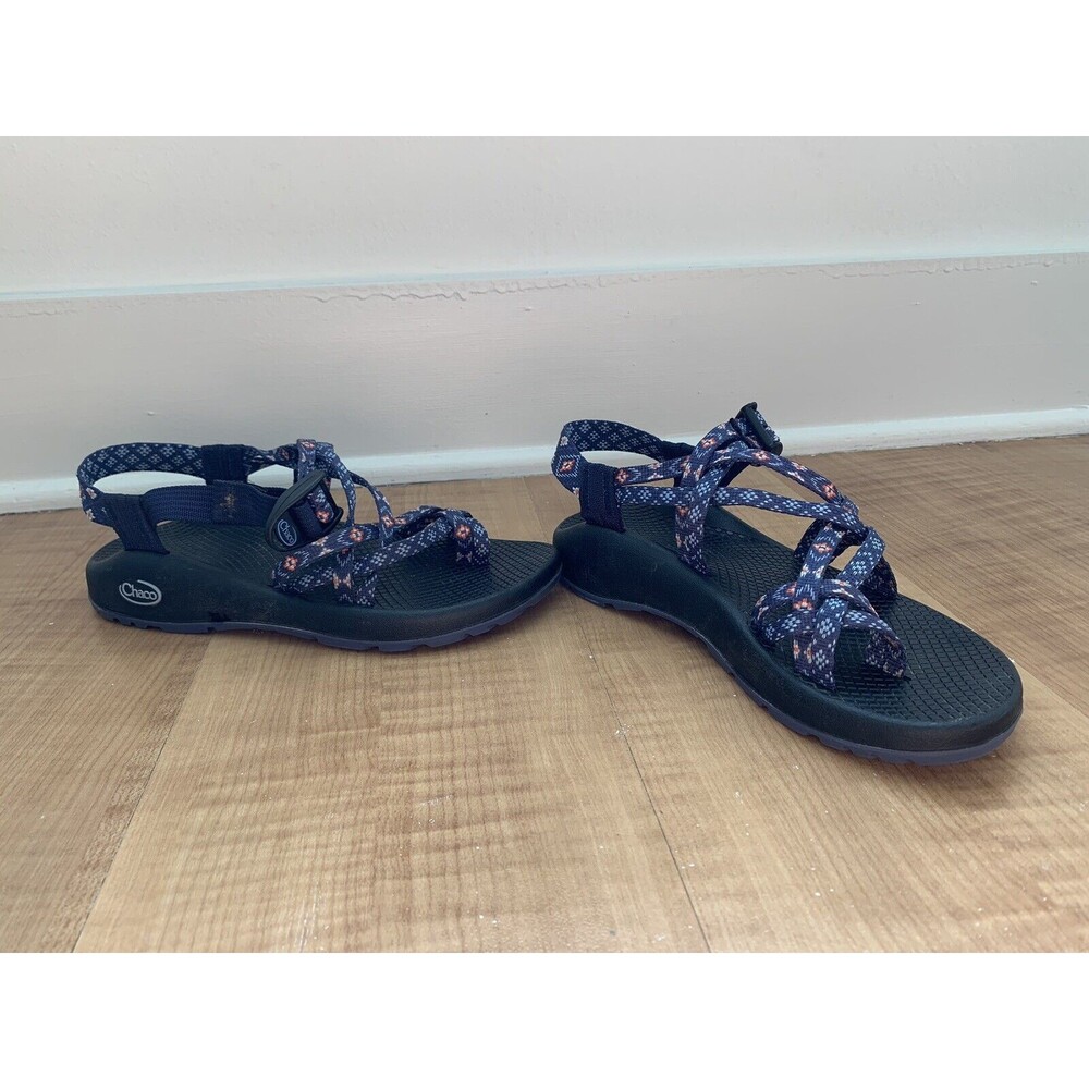 Chaco Blue and Black Sandals with Ankle Strap
